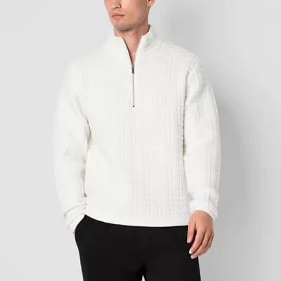 Stylus Mens Long Sleeve 1/4 Zip Pullover Sweater