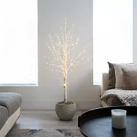 Nearly Natural Pre-Lit Artificial White Birch With Color Changing Led Lights Foot Pre-Lit Birch Christmas Tree
