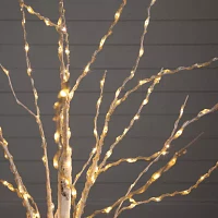 Nearly Natural Pre-Lit Artificial White Birch With Color Changing Led Lights Foot Pre-Lit Birch Christmas Tree