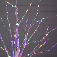 Nearly Natural Pre-Lit Artificial White Birch With Color Changing Led Lights Foot Pre-Lit Birch Christmas Tree