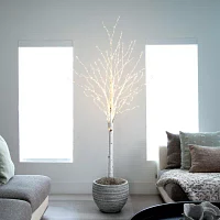 Nearly Natural Pre-Lit Artificial White Birch With 400 Color Changing Led Lights 6 Foot Pre-Lit Birch Christmas Tree