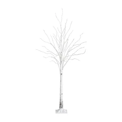 Nearly Natural Pre-Lit Artificial White Birch With 400 Color Changing Led Lights 6 Foot Pre-Lit Birch Christmas Tree