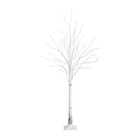 Nearly Natural Pre-Lit Artificial White Birch With 400 Color Changing Led Lights 6 Foot Pre-Lit Birch Christmas Tree