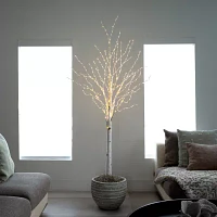 Nearly Natural Pre-Lit Artificial White Birch With 400 Color Changing Led Lights 6 Foot Pre-Lit Birch Christmas Tree