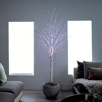 Nearly Natural Pre-Lit Artificial White Birch With 400 Color Changing Led Lights 6 Foot Pre-Lit Birch Christmas Tree