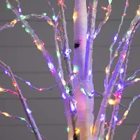 Nearly Natural Pre-Lit Artificial White Birch With 400 Color Changing Led Lights 6 Foot Pre-Lit Birch Christmas Tree