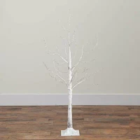 Nearly Natural 4ft Pre-Lit Artificial White Birch With 180 Warm White Led Lights 4 Foot Pre-Lit Birch Christmas Tree