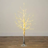Nearly Natural 4ft Pre-Lit Artificial White Birch With 180 Warm White Led Lights 4 Foot Pre-Lit Birch Christmas Tree