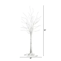 Nearly Natural 5ft Pre-Lit Artificial White Birch With 240 Warm White Led Lights 5 Foot Pre-Lit Birch Christmas Tree