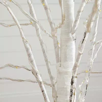 Nearly Natural 5ft Pre-Lit Artificial White Birch With 240 Warm White Led Lights 5 Foot Pre-Lit Birch Christmas Tree
