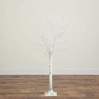 Nearly Natural 5ft Pre-Lit Artificial White Birch With 240 Warm White Led Lights 5 Foot Pre-Lit Birch Christmas Tree