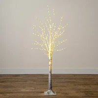 Nearly Natural 5ft Pre-Lit Artificial White Birch With 240 Warm White Led Lights 5 Foot Pre-Lit Birch Christmas Tree