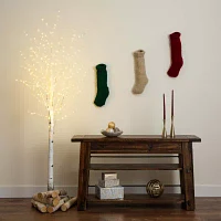 Nearly Natural 7ft Pre-Lit Artificial White Birch With 400 Warm White Led Lights 7 Foot Pre-Lit Birch Christmas Tree
