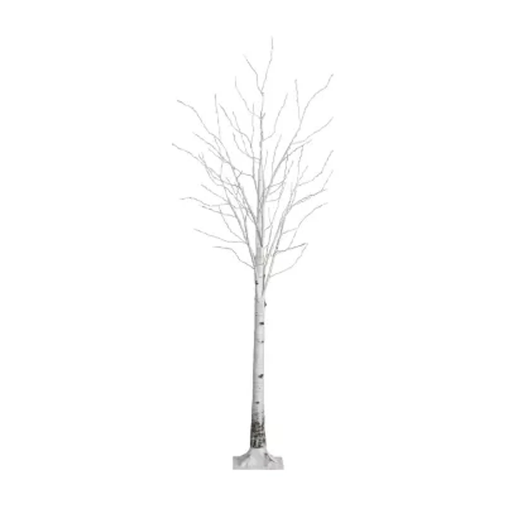 Nearly Natural 7ft Pre-Lit Artificial White Birch With 400 Warm White Led Lights 7 Foot Pre-Lit Birch Christmas Tree