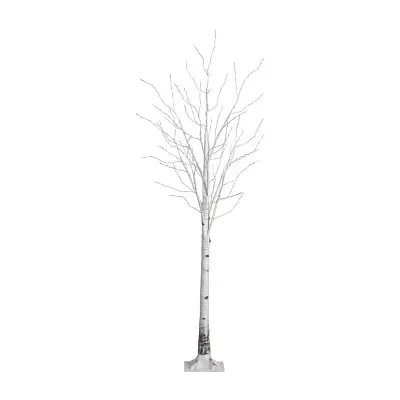 Nearly Natural 7ft Pre-Lit Artificial White Birch With 400 Warm White Led Lights 7 Foot Pre-Lit Birch Christmas Tree