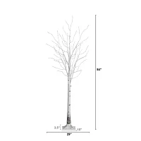 Nearly Natural 7ft Pre-Lit Artificial White Birch With 400 Warm White Led Lights 7 Foot Pre-Lit Birch Christmas Tree