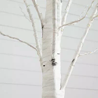 Nearly Natural 7ft Pre-Lit Artificial White Birch With 400 Warm White Led Lights 7 Foot Pre-Lit Birch Christmas Tree
