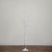 Nearly Natural 7ft Pre-Lit Artificial White Birch With 400 Warm White Led Lights 7 Foot Pre-Lit Birch Christmas Tree