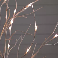 Nearly Natural Pre-Lit Artificial White Birch  With 51 White Led Lights 4 Foot Christmas Tree