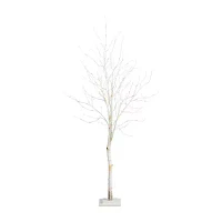 Nearly Natural Pre-Lit Artificial White Birch  With 90 White Led Lights 6 Foot Christmas Tree