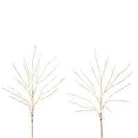 Nearly Natural 24in Pre-Lit Artificial White Birch Branches With 80 Warm White Led Lights 2 Foot Christmas Tree