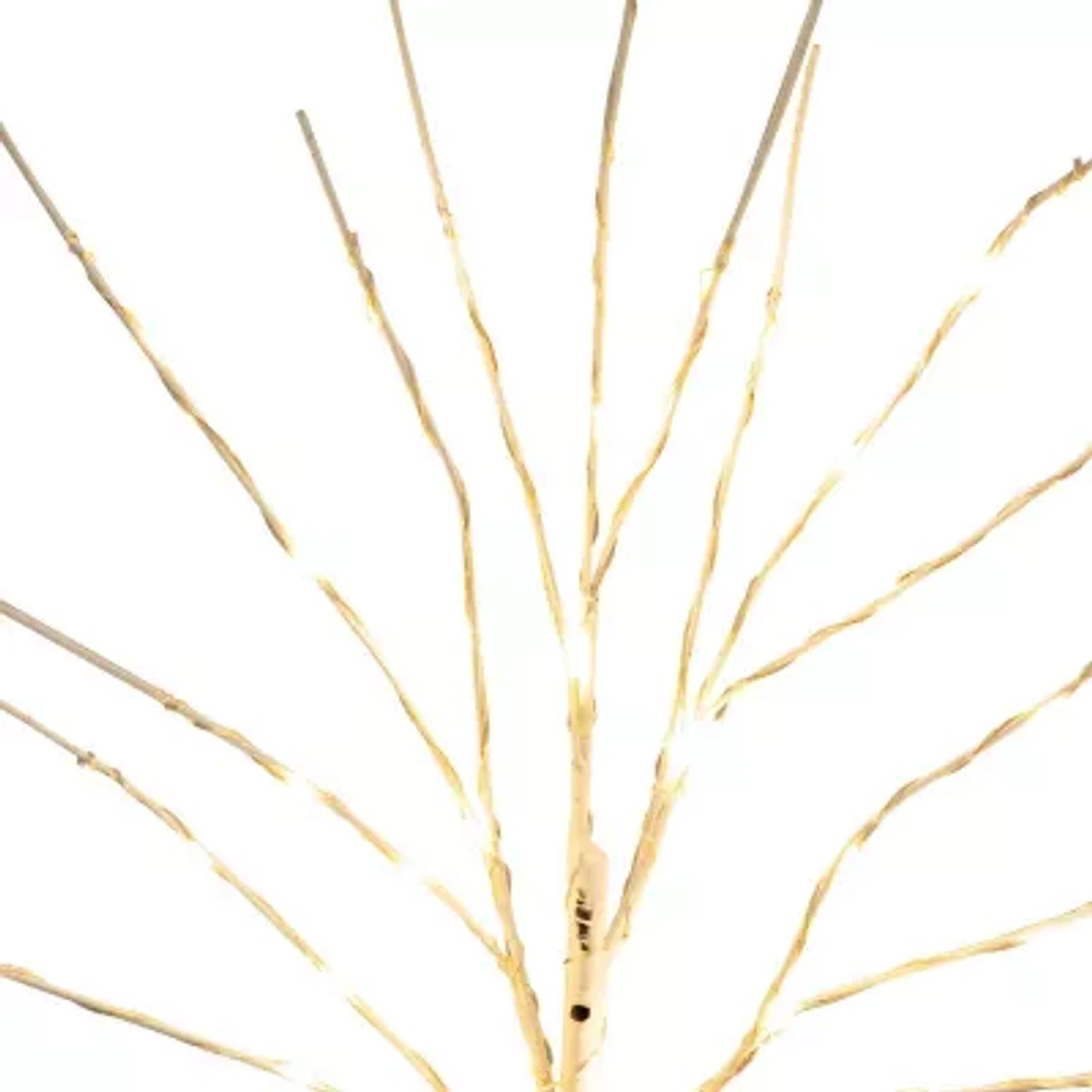 Nearly Natural 24in Pre-Lit Artificial White Birch Branches With 80 Warm White Led Lights 2 Foot Christmas Tree