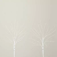 Nearly Natural 24in Pre-Lit Artificial White Birch Branches With 80 Warm White Led Lights 2 Foot Christmas Tree