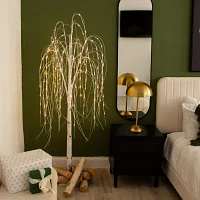 Nearly Natural Pre-Lit Artificial Weeping Willow  With 160 Warm White Led Lights 6 Foot Pre-Lit Willow Christmas Tree