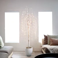 Nearly Natural Pre-Lit Artificial Weeping Willow  With 160 Warm White Led Lights 6 Foot Pre-Lit Willow Christmas Tree