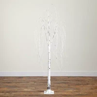 Nearly Natural Pre-Lit Artificial Weeping Willow  With 160 Warm White Led Lights 6 Foot Pre-Lit Willow Christmas Tree