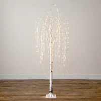 Nearly Natural Pre-Lit Artificial Weeping Willow  With 160 Warm White Led Lights 6 Foot Pre-Lit Willow Christmas Tree