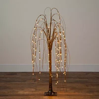 Nearly Natural 4ft Pre-Lit Artificial Willow  With 120 Warm White Led Lights 4 Foot Christmas Tree