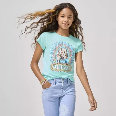 Little & Big Girls Dolly Round Neck Short Sleeve Graphic T-Shirt