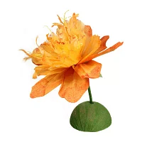 26'' Orange and Green Spring Floral Artificial Craft Stem