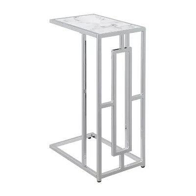 Town Square Chrome Faux Marble C End Table