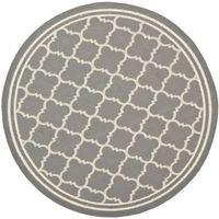 Safavieh Courtyard Collection Crispian Geometric Indoor/Outdoor Round Area Rug