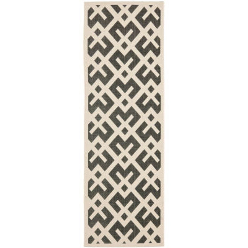 Safavieh Courtyard Collection Darrin Geometric Indoor/Outdoor Runner Rug