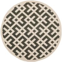 Safavieh Courtyard Collection Darrin Geometric Indoor/Outdoor Round Area Rug
