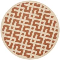 Safavieh Courtyard Collection Darrin Geometric Indoor/Outdoor Round Area Rug
