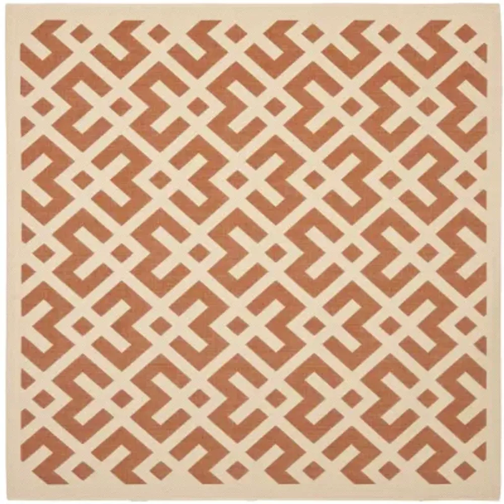 Safavieh Courtyard Collection Darrin Geometric Indoor/Outdoor Square Area Rug