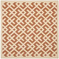 Safavieh Courtyard Collection Darrin Geometric Indoor/Outdoor Square Area Rug
