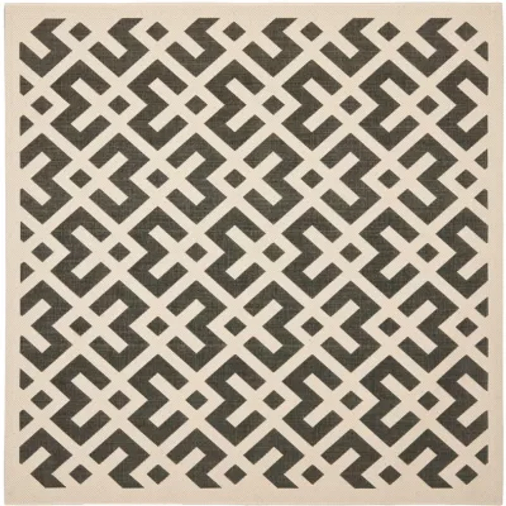 Safavieh Courtyard Collection Darrin Geometric Indoor/Outdoor Square Area Rug