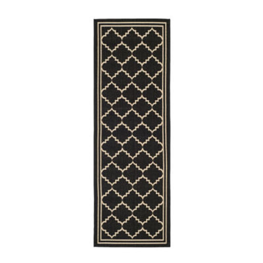 Safavieh Courtyard Collection Skin Geometric Indoor/Outdoor Runner Rug