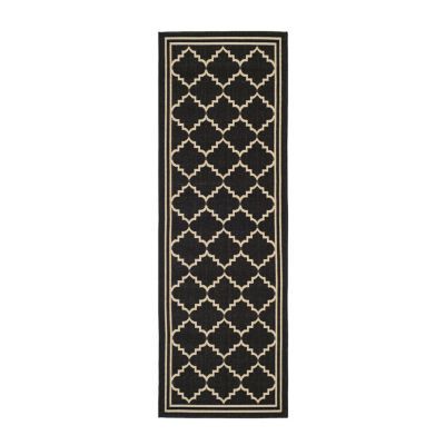 Safavieh Courtyard Collection Skin Geometric Indoor/Outdoor Runner Rug