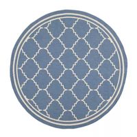 Safavieh Courtyard Collection Skin Geometric Indoor/Outdoor Round Area Rug