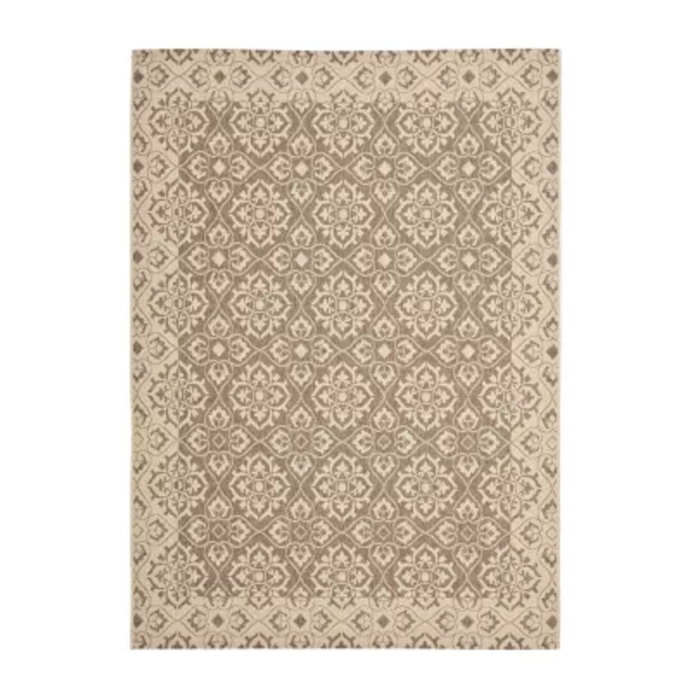 Safavieh Courtyard Collection Spots Oriental Indoor/Outdoor Area Rug