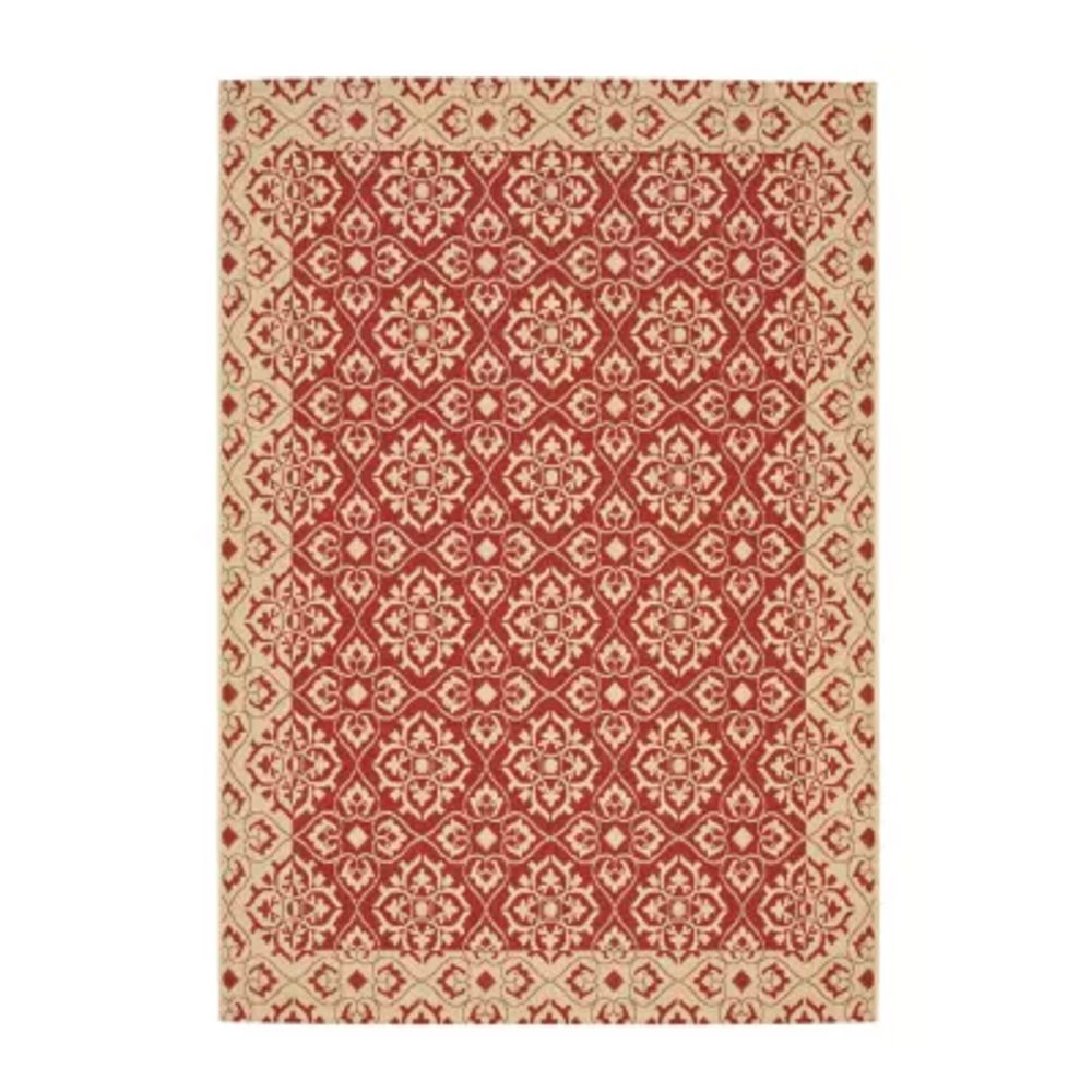 Safavieh Courtyard Collection Spots Oriental Indoor/Outdoor Area Rug