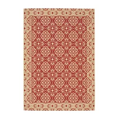 Safavieh Courtyard Collection Spots Oriental Indoor/Outdoor Area Rug