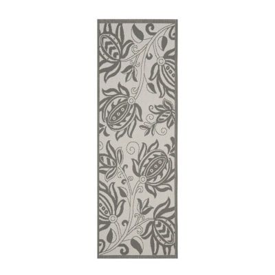 Safavieh Courtyard Collection Tarek Floral Indoor/Outdoor Runner Rug