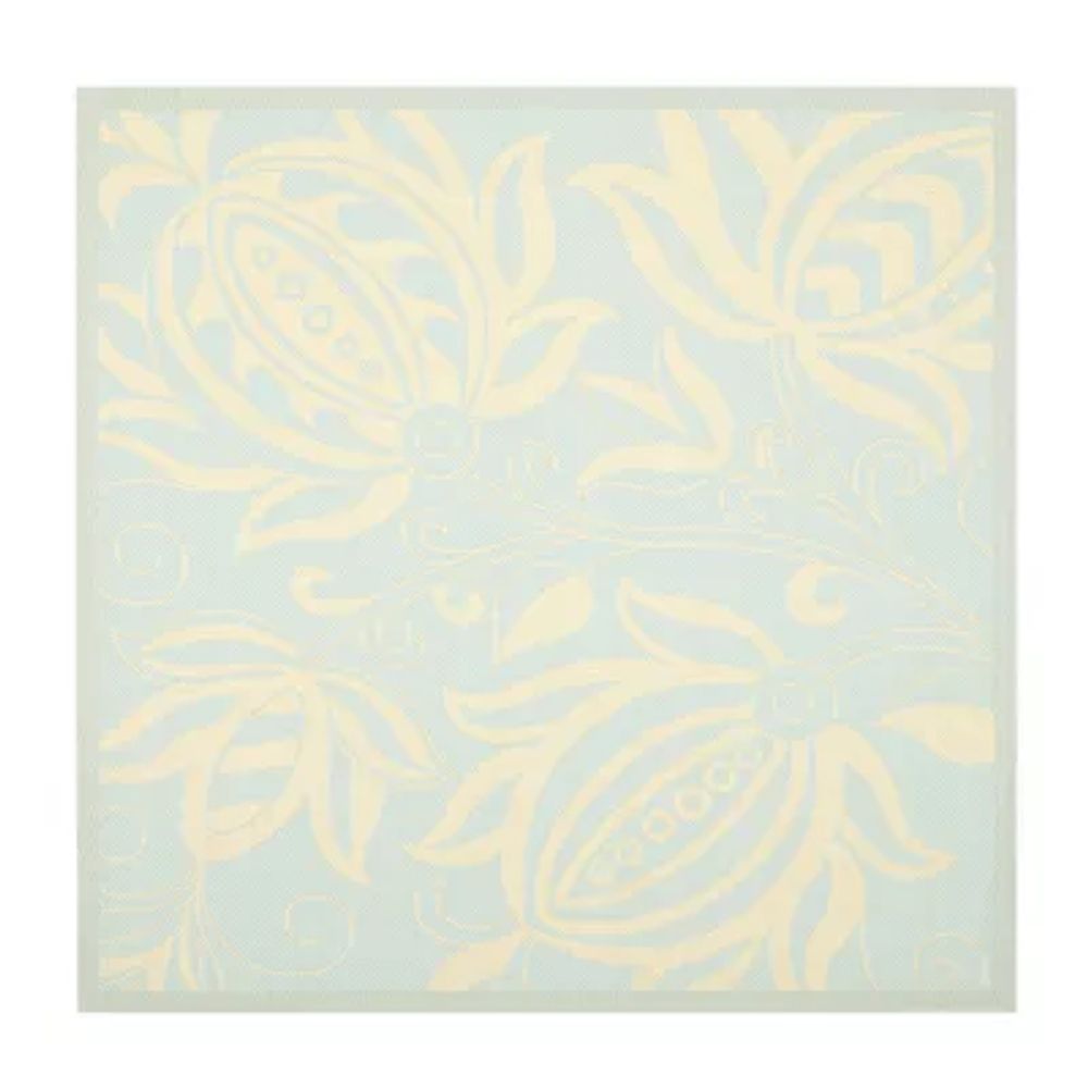 Safavieh Courtyard Collection Tarek Floral Indoor/Outdoor Square Area Rug